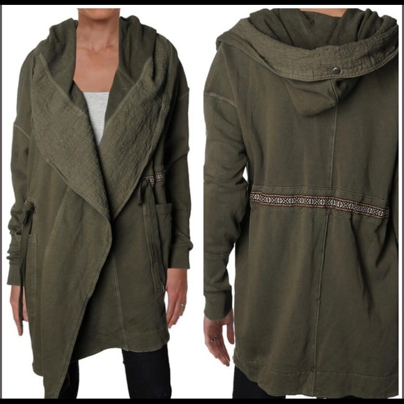 Free People Jackets & Blazers - Free People Womens Embroidered Hooded Sweater